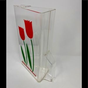 Vintage Tulips pitcher lucite 80’s cottagecore  unique Valentines Day gift
